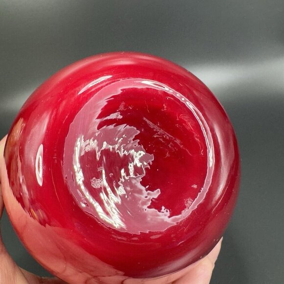 Large Art Glass Apple With Green Stem Glass Figurine Decor Paperweight Vintage - Picture 8 of 12